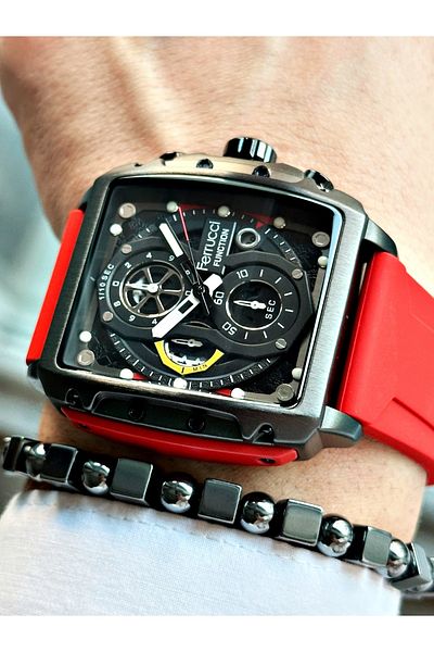 Ferrucci Original Design Watch with Functional Silicone Cord Men's Wristwatch Bracelet Gift