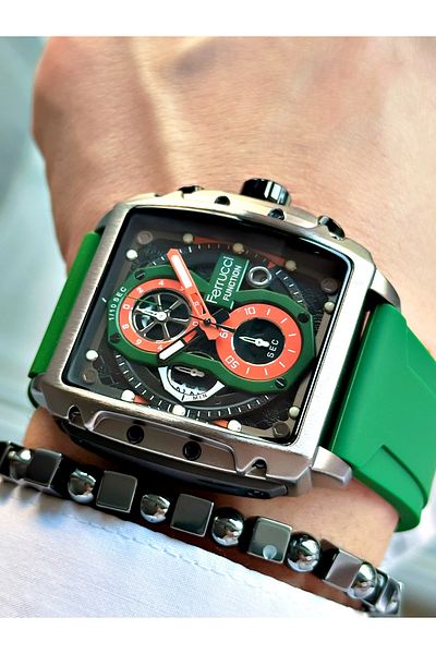 Ferrucci Original Design Watch with Functional Silicone Cord Men's Wristwatch Bracelet Gift