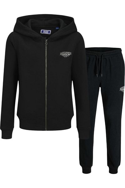 Jack & Jones Trening JACK &JONES Makoto Zip Hood Set JNR - 12287813-Black