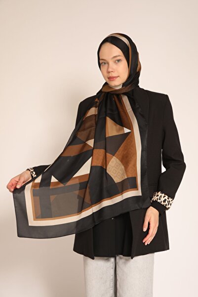 BERCHEM SCARF Akel Double Sided Soft Tone Geometric Pattern Silk Shawl