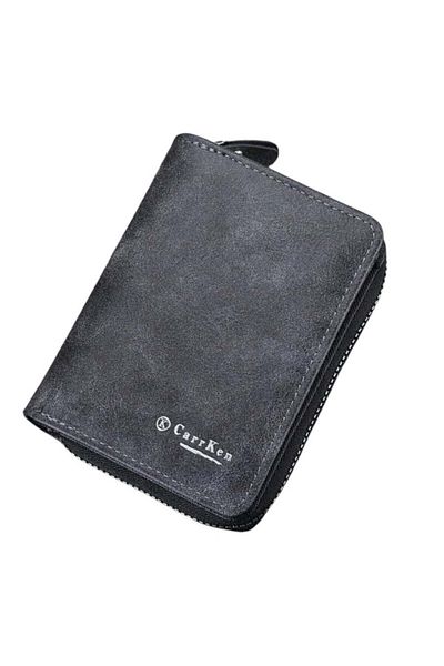 OEM Textured retro wallet, multifunctional bifold, with zipper and staple closure
