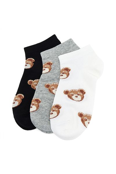 R&B Grey Melange PO3 LADIES ANKLE SOCKS