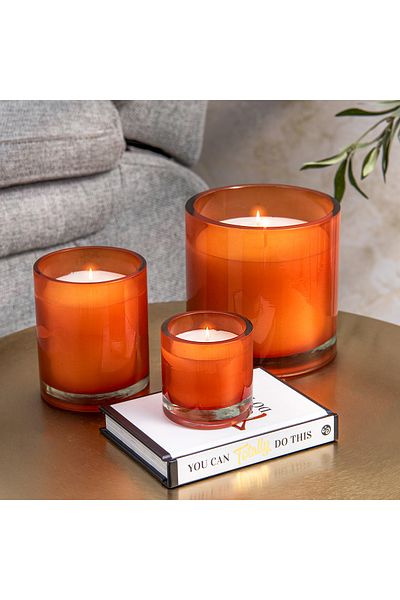 Sense Glass Jar Candle Orange And Conifer Fragrance - 12*12 cm