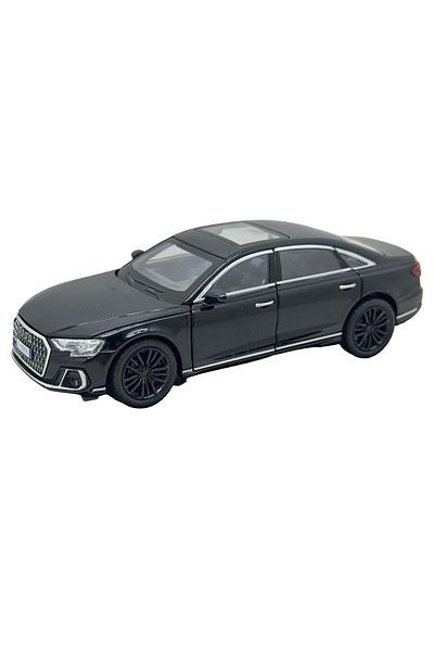JPT Audi A8L model 1:32 black metal replica lights and sounds, opens doors, hood, trunk