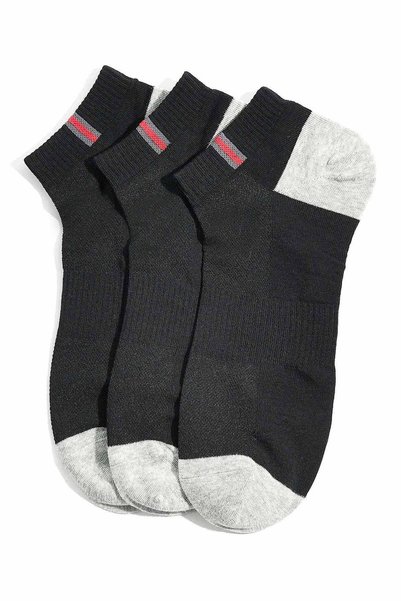 R&B Black MENS ANKLE SOCKS