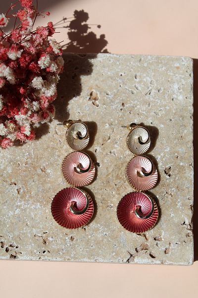 Luvix Design 3 Layer Spiral Form Color Transition Dangle Bijoux Earrings