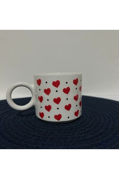 Nakkaş Çini Red Heart Printed Mug