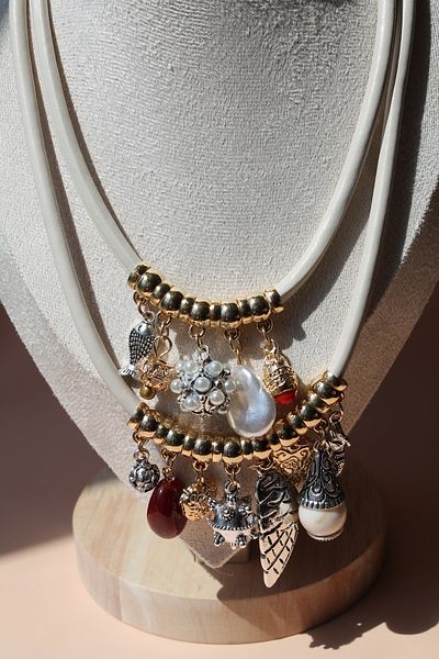Luvix Design Gold Colored Double Layer Charm Bijoux Necklace