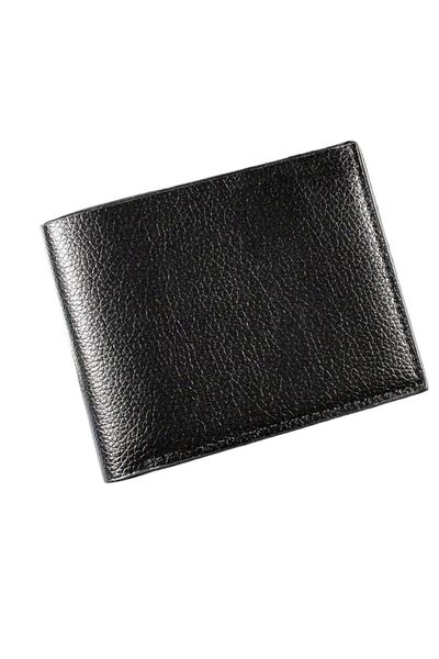 OEM Simple minimalist and compact bifold wallet for men, PU leather, Black