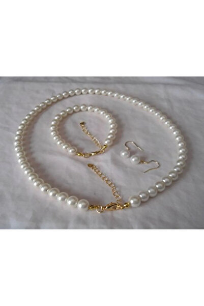 Chic Charms 3 lü Krem İnci Boncuk Takı Seti