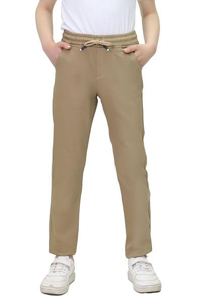 Jannock Children's Canvas Fabric Standard Leg School Pants with Elastic Waist