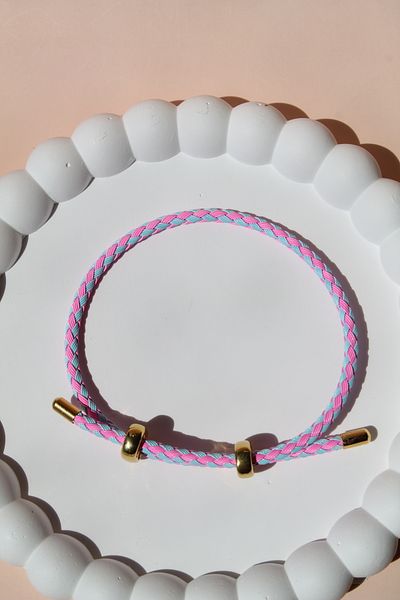 Luvix Design Colorful Knitted Thread Bracelet with Gold Detail