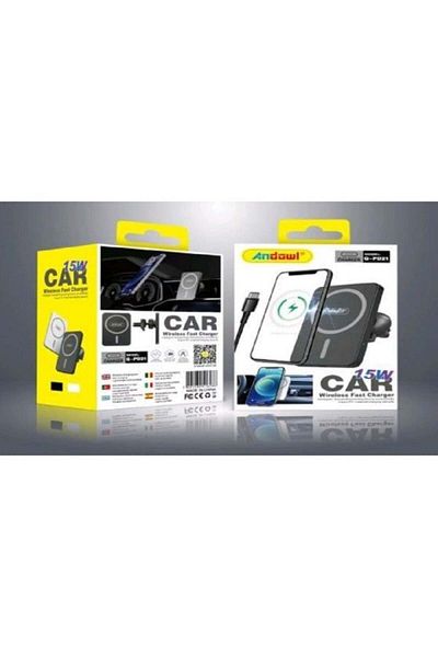 divendi-ro Suport auto pentru telefon cu încărcare wireless, reglabil, cu grilă de ventilație Venti