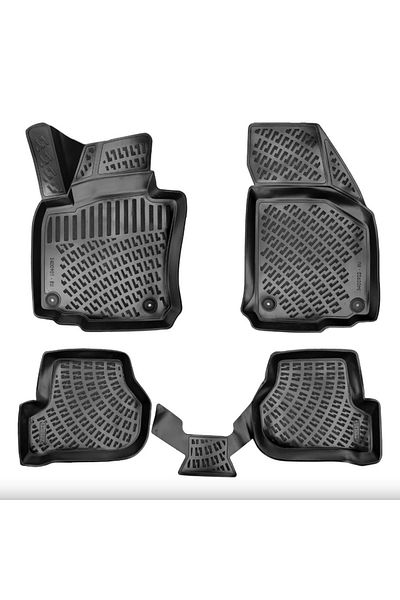 DELUXETUNING Set covorase auto cauciuc Skoda Octavia II 2004 - 2013 forma tavita