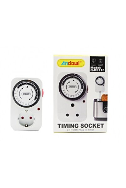 divendi-ro Adaptor de priză programabil mecanic, cu temporizator 24h, 16A, max. 3600W - Alb