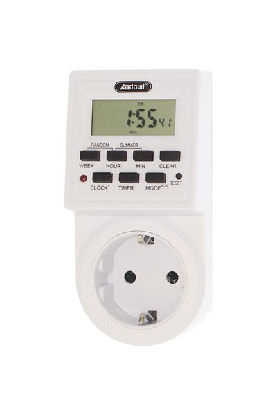 divendi-ro Smart socket with LCD display, energy meter, timer and clock - White