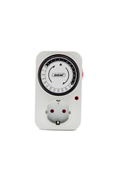 divendi-ro Adaptor de priză programabil mecanic, cu temporizator 24h, 16A, max. 3600W - Alb