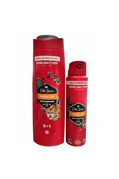 Old Spice Gel de dus si sampon Old Spice Tiger Claw, 400 ml + Deodorant spray Old Spice Tiger Claw, 150 ml