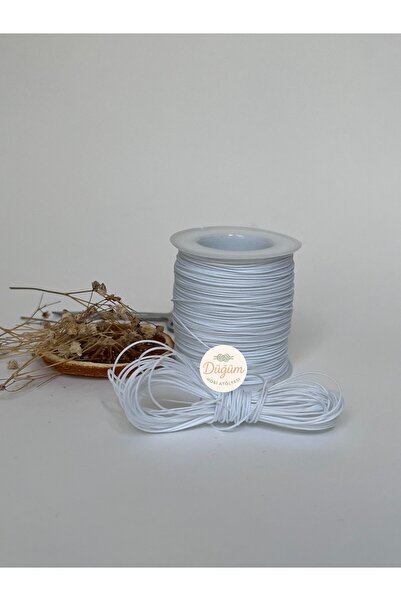 Düğüm Hobi Atölyesi 0.6mm 5 metre Misinalı Beyaz Paraşüt İpi - Bileklik, Tesb...