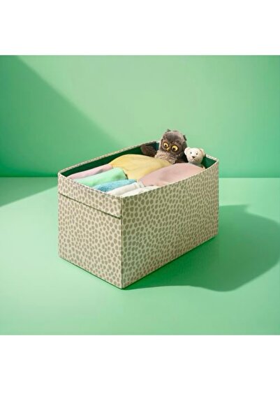 IKEA Slakt Box Beige-Green 55X33X33Cm