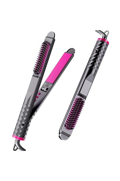 divendi-ro 3 in 1 electric straightener for straightening, curling and combing any type of hair - Grey-Roz