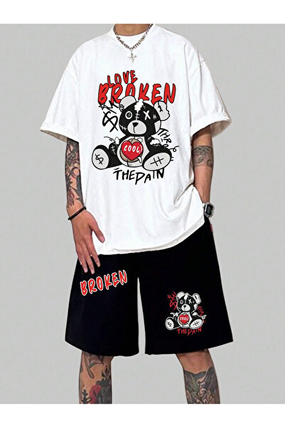 LAYORA Unisex T-Shirt and Shorts - T-Shirt Bottom Top Set with Shorts Printed...