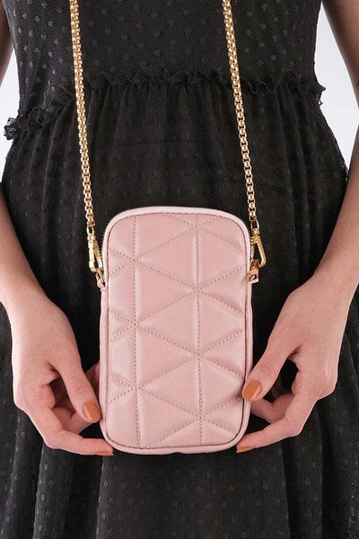 madamlina Women's Gold Chain Stylish Phone Bag