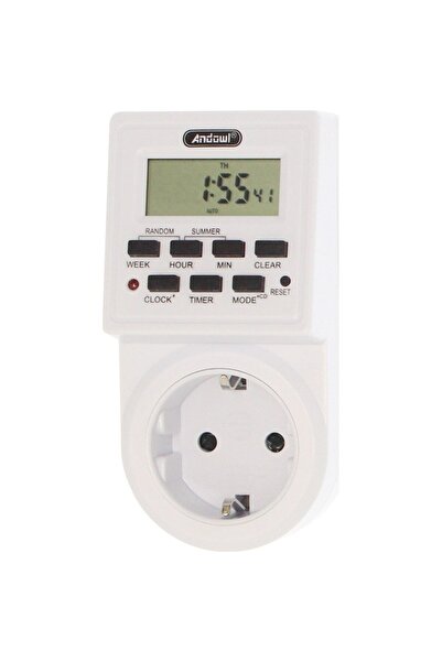 divendi-ro Priză inteligentă cu afișaj LCD, contor de consum de energie, temporizator și ceas