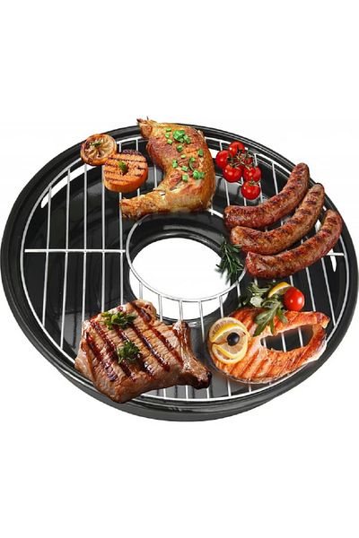 OEM Gas stove grill with stainless steel lid, enameled, Black