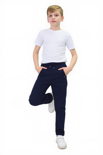 Jannock Children's Canvas Fabric Standard Leg School Pants with Elastic Waist