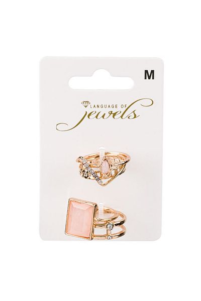 OEM Set of 5 Women's Gold Rings Stra