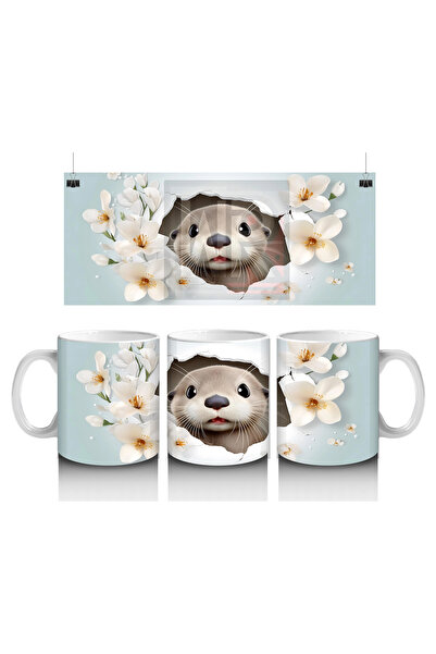 Wisdom Rain سامور يبتسم بين فروع الكرز - كوب مطبوع