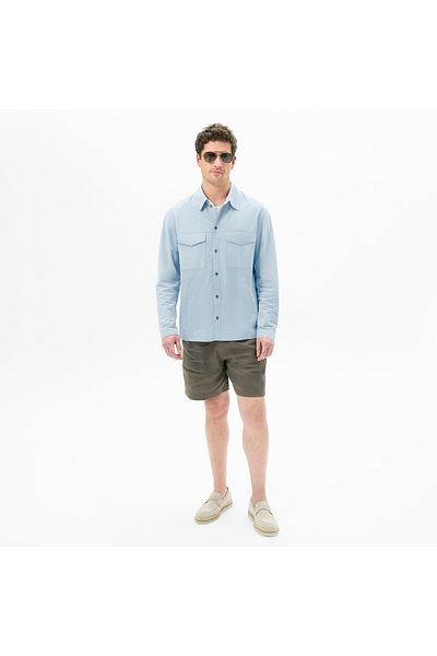 Desa Men's Blue Suede Shirt