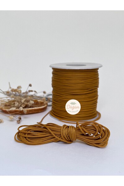 Düğüm Hobi Atölyesi 0.8 mm Hardal Sarı 1 metre Paraşüt İpi Bileklik Tesbih Ko...