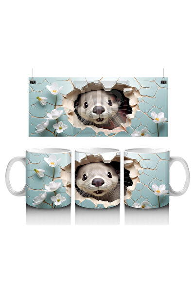 Wisdom Rain دبليو دبليو سموثي لطيف أمام الزهور البيضاء – كوب قهوة مطبوع