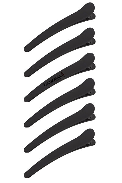 Cinderella 6'lı Soft Mat Saç Makyaj Cilt Bakımı Klips Timsah Pens Toka Seti - Kuaför Maşa Fön Dalga Saç Tutucu