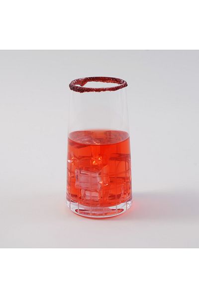 LA MESA طقم أكواب طويلة مكون من 4 قطع، شفاف مع خط قطع 8*8*15 سم