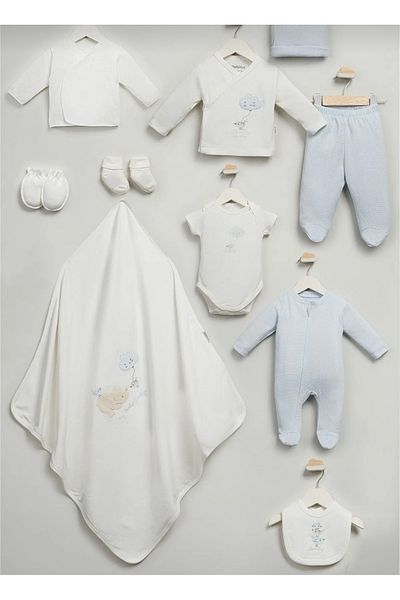 Bebitof Cute Polar Bear and Bird Pattern Newborn 10-Piece Boxed Zibin Set Aly