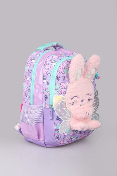 MUGGLE "Dekomus Wet Wipes Gifted" Special Design "Fluffy Bunny Collection" Large Size School Bag