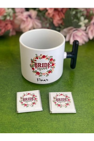 Hepsi Enteresan "Bride Squad" Bridesmaid Cup with Chocolate, Wedding, Henna Gift