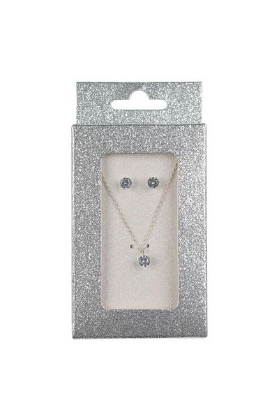 OEM Necklace & Earrings Set with Transparent Stones
