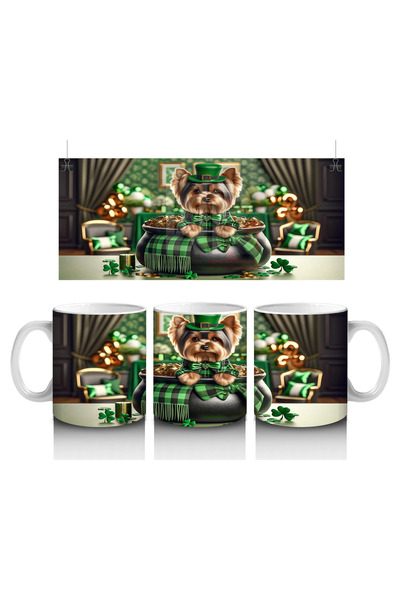 Wisdom Rain يوتيرلاند تيرير في سترة خضراء وقبعة – كوب قهوة مطبوع