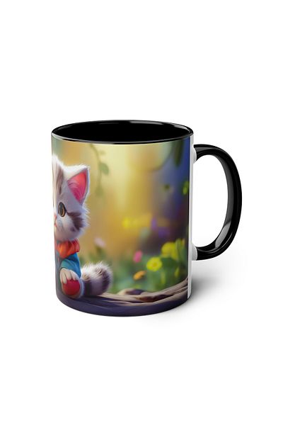 DUBLEMETRE Kitten Patterned Printed Mug