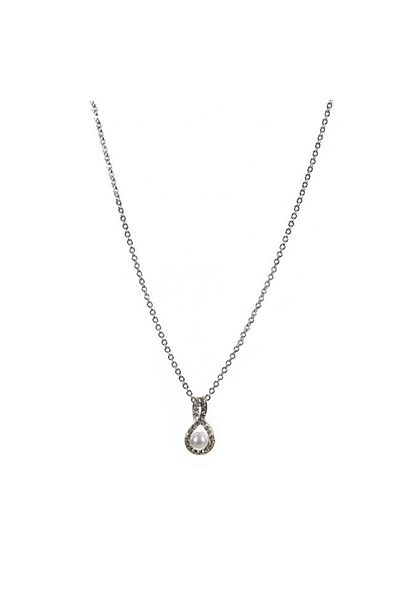 OEM Women's Necklace with Strass Pearl, Silver