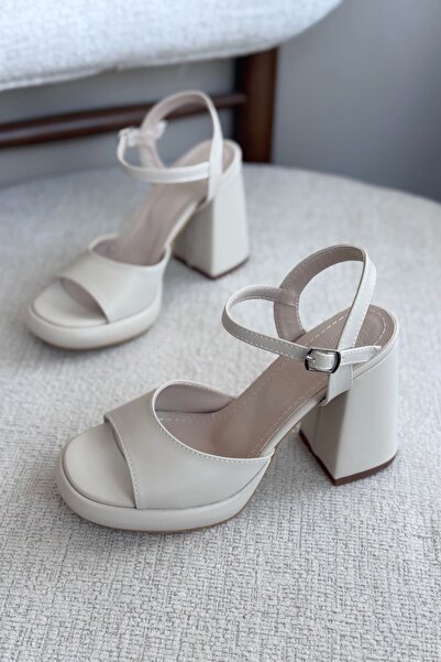 GOFFSHOES Kadın Andre Platformlu Topuklu Ayakkabı - Ten Deri