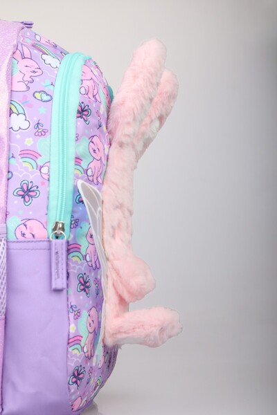 MUGGLE "dekomus Wet Wipes Gifted" Special Design "Fluffy Bunny Collection" Μεγάλη Σχολική Τσάντα