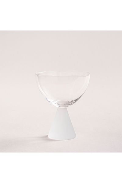 Generic Stem Glass Set Clear Wide Top Plain 4 Pcs Stem Glass