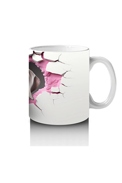 Wisdom Rain Pink Nosed Weimaraner Looking at a Heart Crack – Printed Coffee Mug