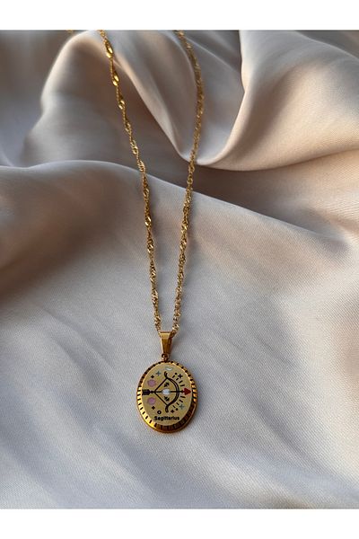 HERCY 316 L Stainless Steel Zodiac Sign Necklace |   Gold Zodiac Sign Necklace |   Steel Zodiac Sign Necklace