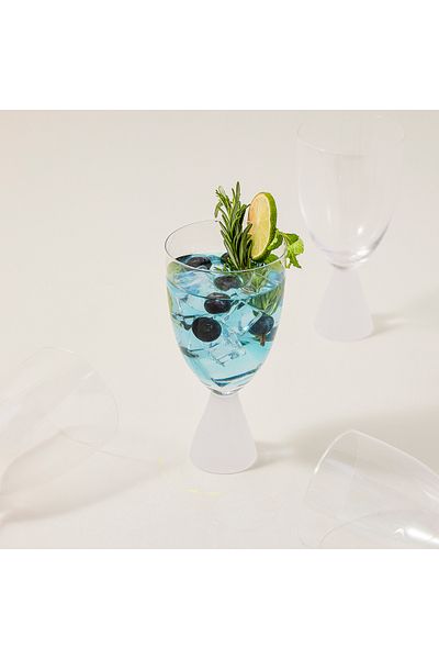 Generic Stem Glass Set Clear Plain 4 Pcs Stem Glass